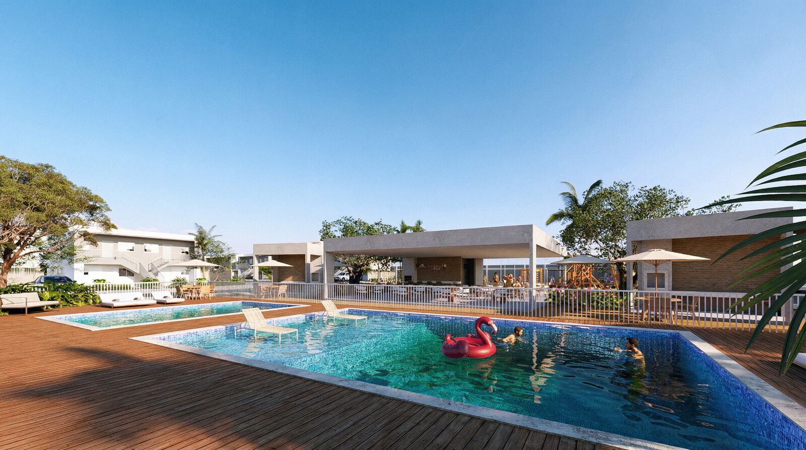 Piscina adulto e infantil do Barcelos Residence